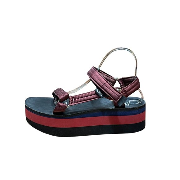 Teva Opening Ceremony Womens Platform Sandals Red & Blue  Adjustable Size 10 - Picture 7 of 11